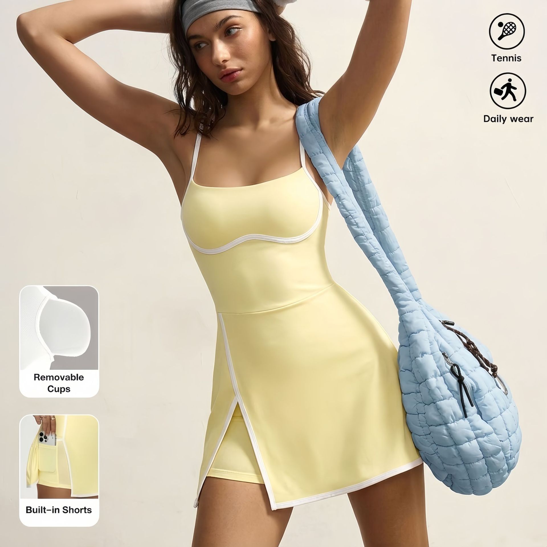 Vestido de una pieza con tiran - Yoga Fitness Dress reseña y precio