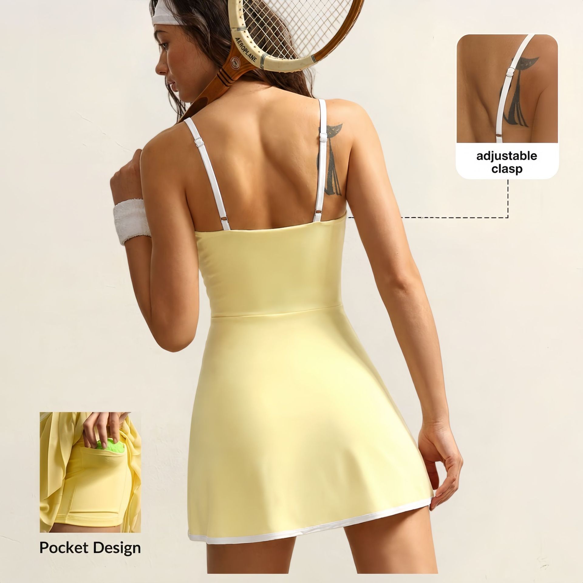Vestido de una pieza con tiran - Yoga Fitness Dress reseña y precio